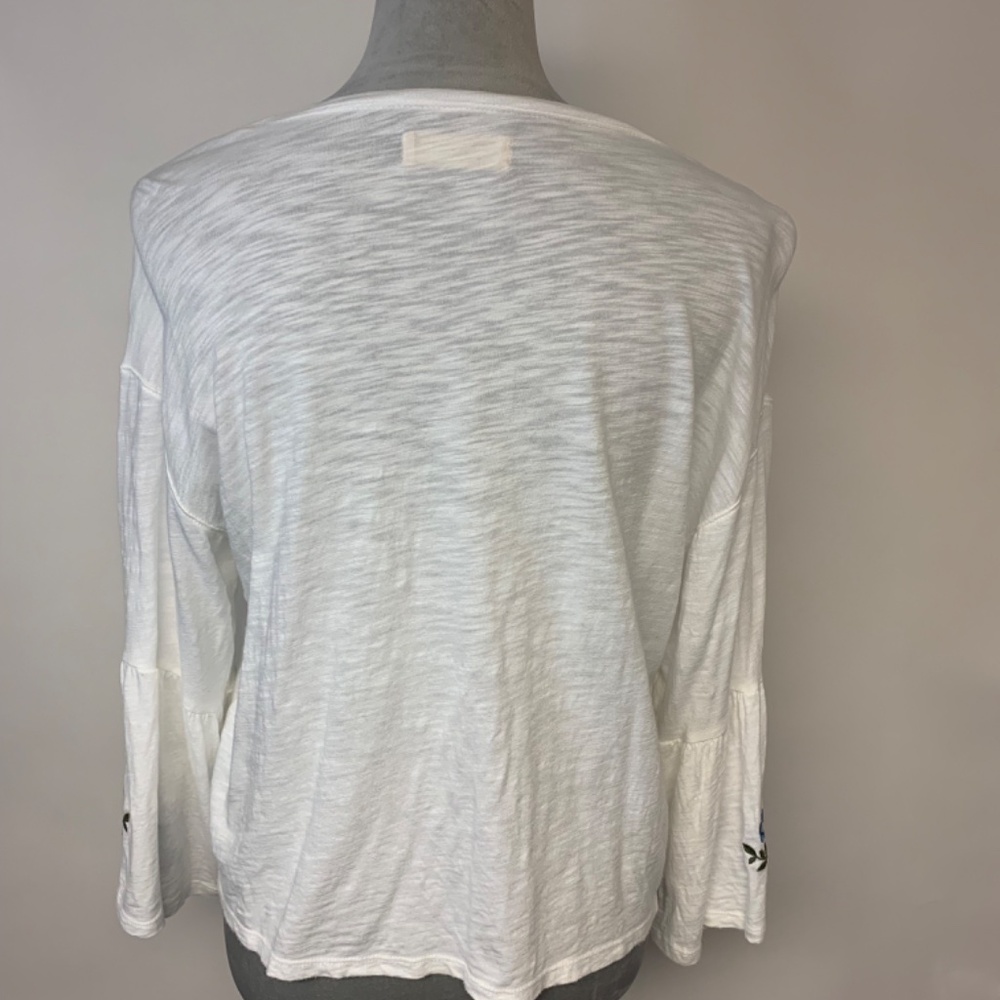 Hollister top womens xsmall white embroidered bell sleeves boho hippie - Picture 3 of 9